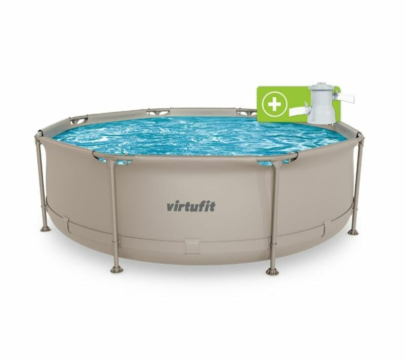 VirtuFit Fémvázas medence vízszűrővel 244x76cm - bézs
