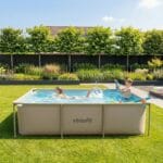 VirtuFit Fémvázas medence vízszűrővel 260x180cm - bézs