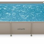 VirtuFit Fémvázas medence vízszűrővel 260x180cm - bézs