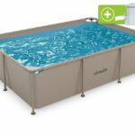 VirtuFit Fémvázas medence vízszűrővel 260x180cm - bézs