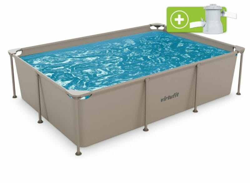virtufit-femvazas-medence-vizszurovel-260x180cm-bezs VirtuFit Fémvázas medence vízszűrővel 260x180cm - bézs