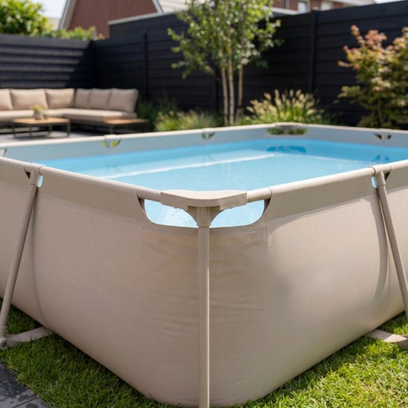 VirtuFit Fémvázas medence vízszűrővel 300x210cm - bézs
