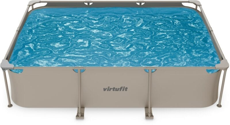 VirtuFit Fémvázas medence vízszűrővel 300x210cm - bézs