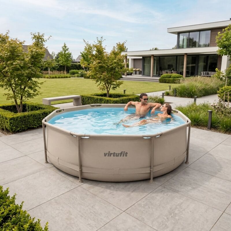 VirtuFit Fémvázas medence vízszűrővel 305x76cm - bézs