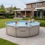 VirtuFit Fémvázas medence vízszűrővel 366x100cm - bézs