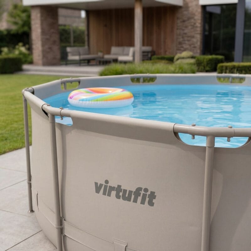 VirtuFit Fémvázas medence vízszűrővel 366x100cm - bézs