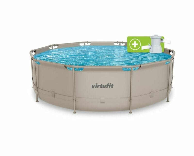 VirtuFit Fémvázas medence vízszűrővel 366x100cm - bézs