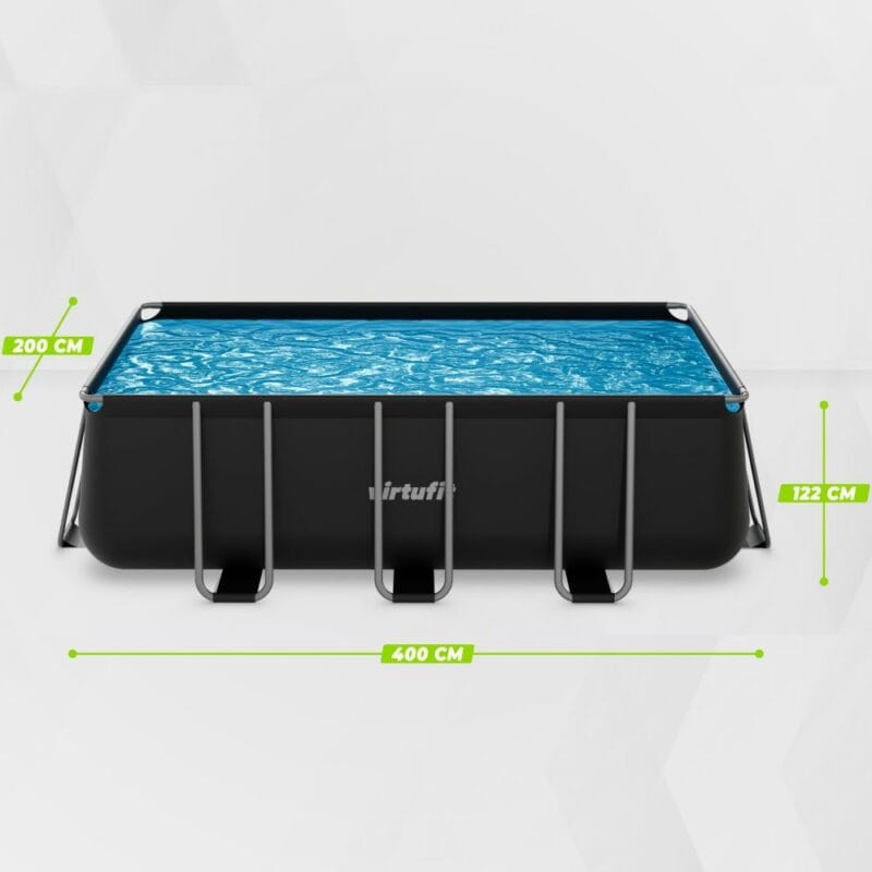 VirtuFit Fémvázas medence vízszűrővel 400×200×122cm