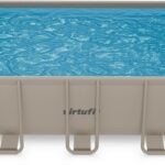 VirtuFit Fémvázas medence vízszűrővel 400×200×122cm - bézs