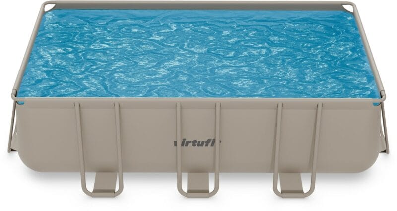 VirtuFit Fémvázas medence vízszűrővel 400×200×122cm - bézs