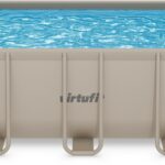 VirtuFit Fémvázas medence vízszűrővel 400×200×122cm - bézs