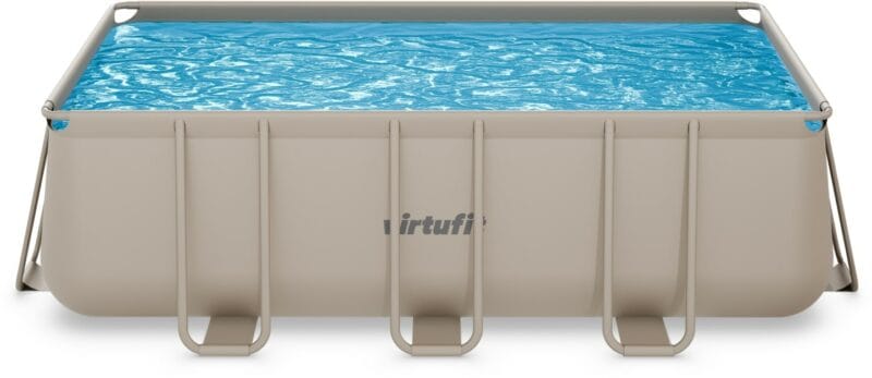 VirtuFit Fémvázas medence vízszűrővel 400×200×122cm - bézs