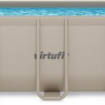 VirtuFit Fémvázas medence vízszűrővel 400×200×122cm - bézs