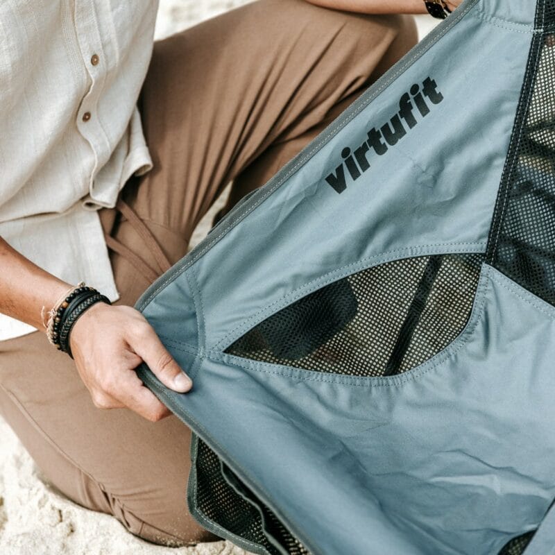 VirtuFit Kompakt kemping fotel - strandfotel hordtáskával - fekete