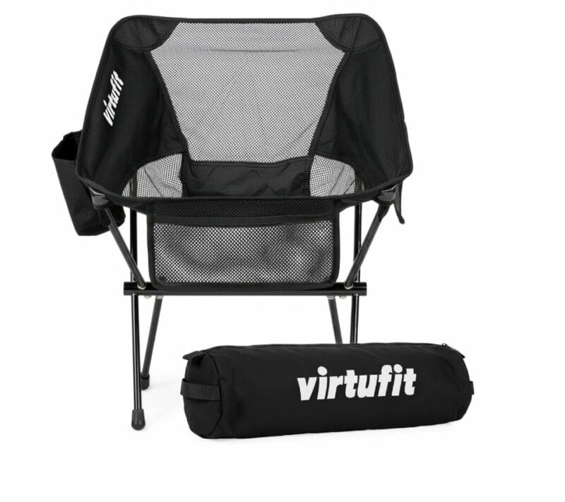 VirtuFit Kompakt kemping fotel - strandfotel hordtáskával - fekete