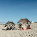 VirtuFit Nagyméretű strand napernyő szélvédővel - 180cm - fekete