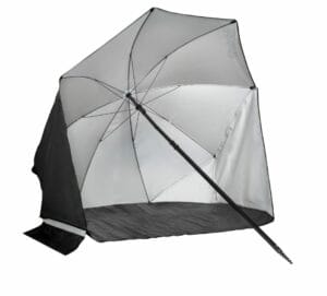 Nagyméretű strand napernyő szélvédővel - 180cm - fekete