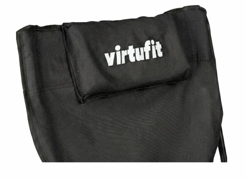 VirtuFit Összecsukható kemping fotel lábtartóval és hordtáskával - fekete