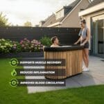 VirtuFit Oval Ice Bath 500 literes ovális jégkád fa mintázattal