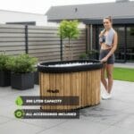VirtuFit Oval Ice Bath 500 literes ovális jégkád fa mintázattal