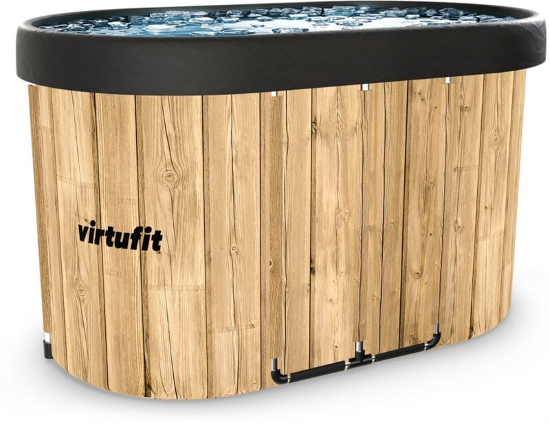VirtuFit Oval Ice Bath 500 literes ovális jégkád fa mintázattal