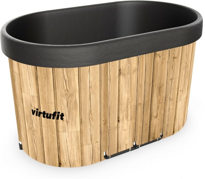 VirtuFit Oval Ice Bath 500 literes ovális jégkád fa mintázattal