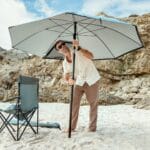 VirtuFit Prémium nagyméretű strand napernyő szélvédővel - 200cm - fekete