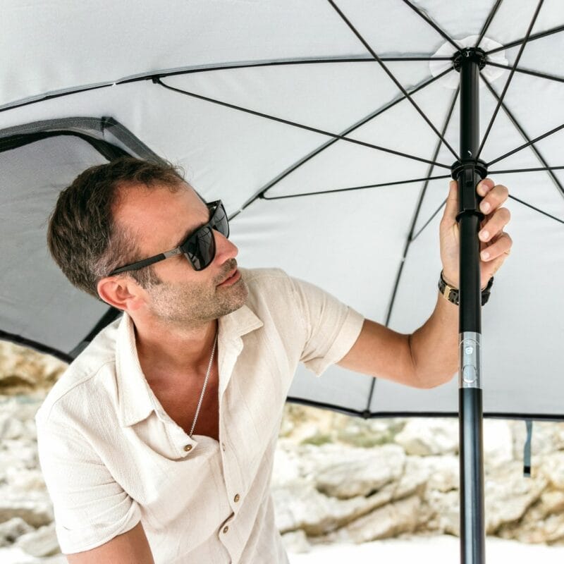VirtuFit Prémium nagyméretű strand napernyő szélvédővel - 200cm - fekete