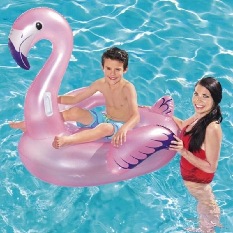 Bestway Felfújható flamingó fogantyúkkal 127x127cm