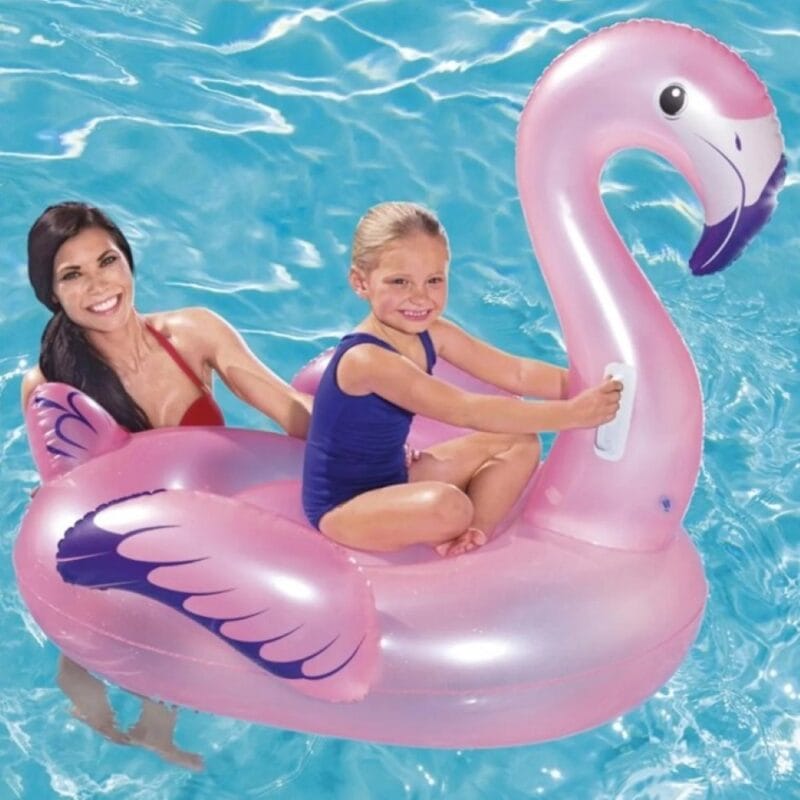 Bestway Felfújható flamingó fogantyúkkal 127x127cm