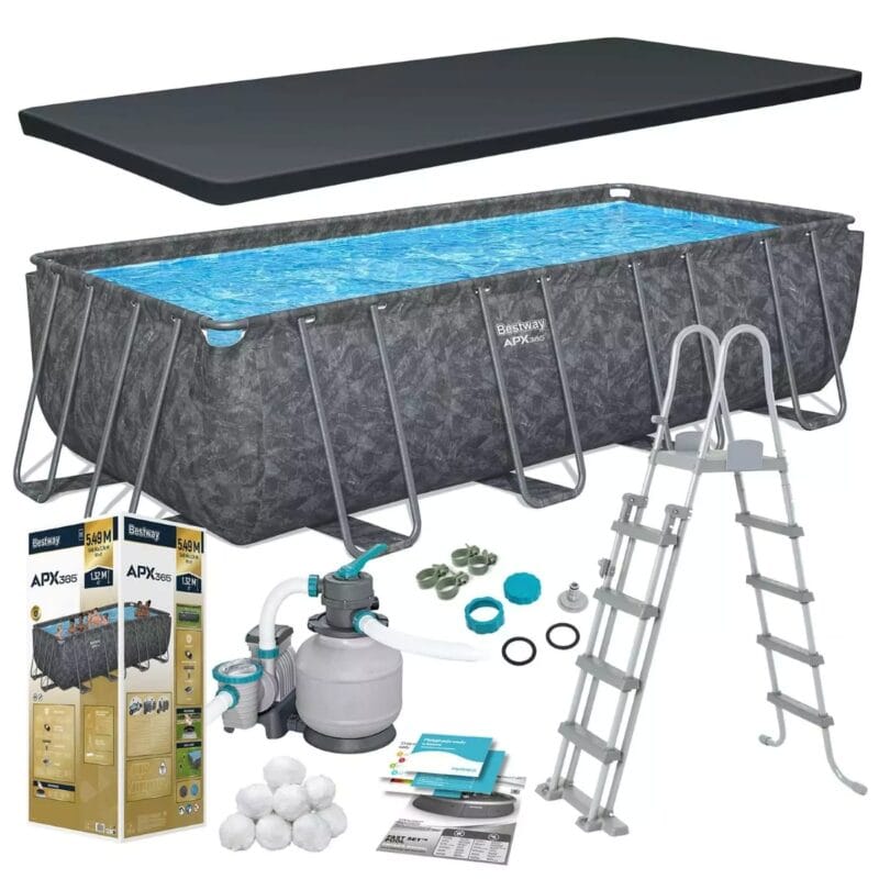 Bestway APX 365 négyévszakos szögletes fémvázas medence kiegészítőkkel 549x274x132cm