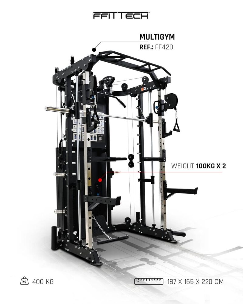 FFiTTech Multigym FF420 kombinált erőkeret 2x100kg súllyal