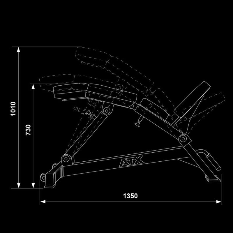 ATX Curved Incline Bench állítható ívelt ferdepad